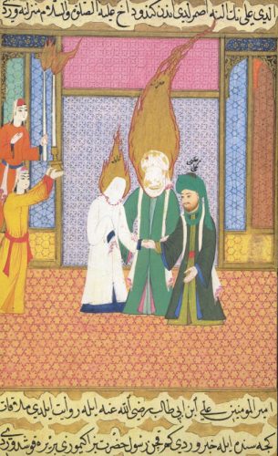 Hz. Muhammed (s.a.v.), Fatıma'nın (a.s.) elini İmam Ali'ye (a.s.) veriyor.