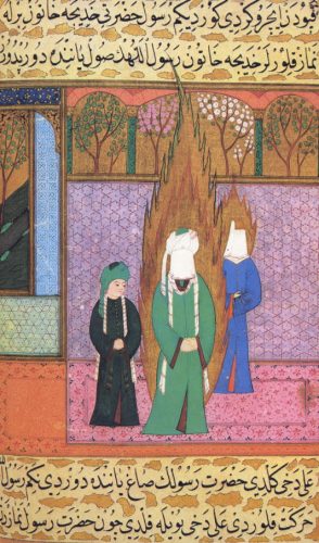 Hz. Muhammed (s.a.v.) , Hz. Hatice (a.s.) ve İmam Ali (a.s.) ilk namazı kılıyorlar.