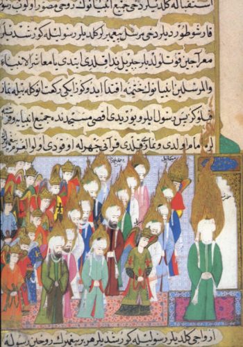 Hz. Muhammed (s.a.v.), Miraç gecesinden sonra Mescid -i Aksa'da namaz kılar ve birçok peygamber ve melek de onunla birlikte namaz kılar.