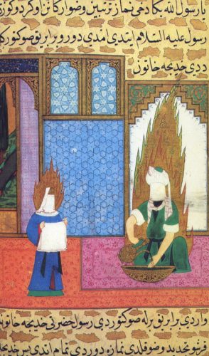 Hz. Muhammed (s.a.v.) ve Hatice (a.s.) ilk abdesti alıyorlar.