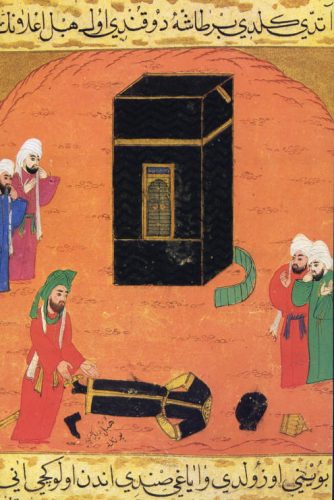 Hz. Muhammed (s.a.v.) ve İmam Ali (a.s.), Kâbe'deki putları dışarı attılar.