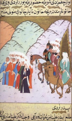 Hz.Muhammed (s.a.v.)'in Medine'de büyük bir sevinçle karşılanması.