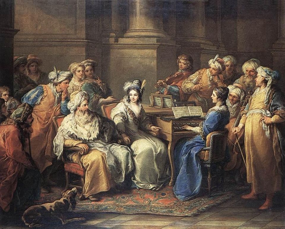Charles Andre van Loo The Grand Turk Giving a Concert to his Mistress WGA13428