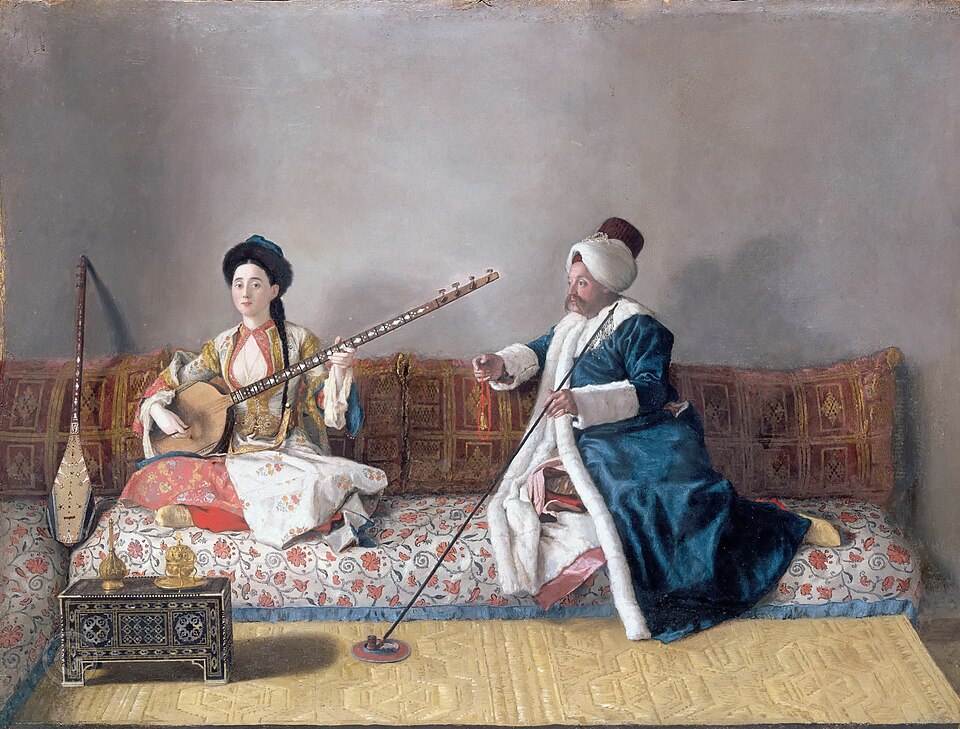 Monsieur Levett et Mademoiselle Helene Glavani en Costume Turc 1740 by Jean Etienne Liotard